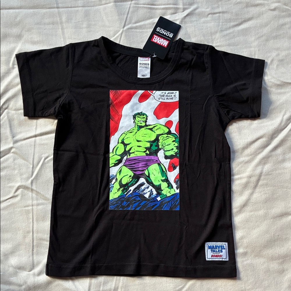 Bonds Black Marvel Kids hulk Shirt size 7